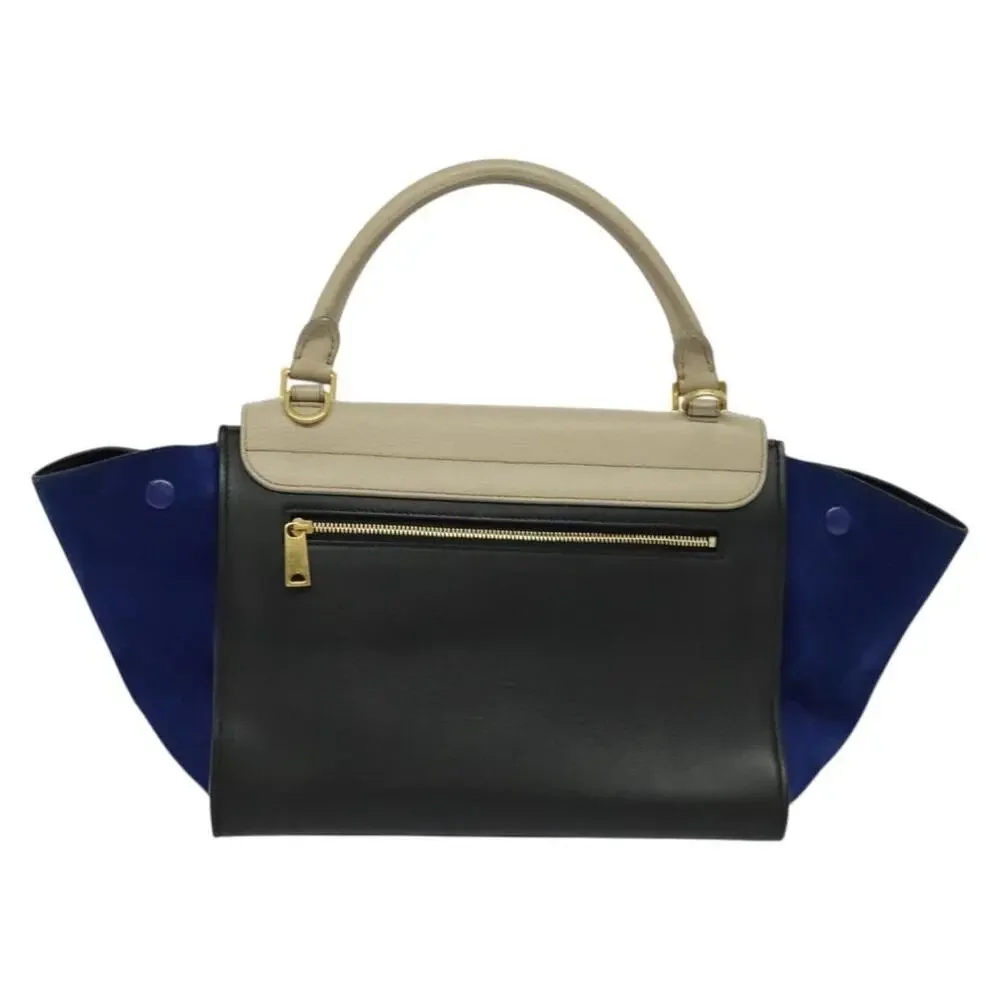 Celine Leather Trapeze Handbag Beige